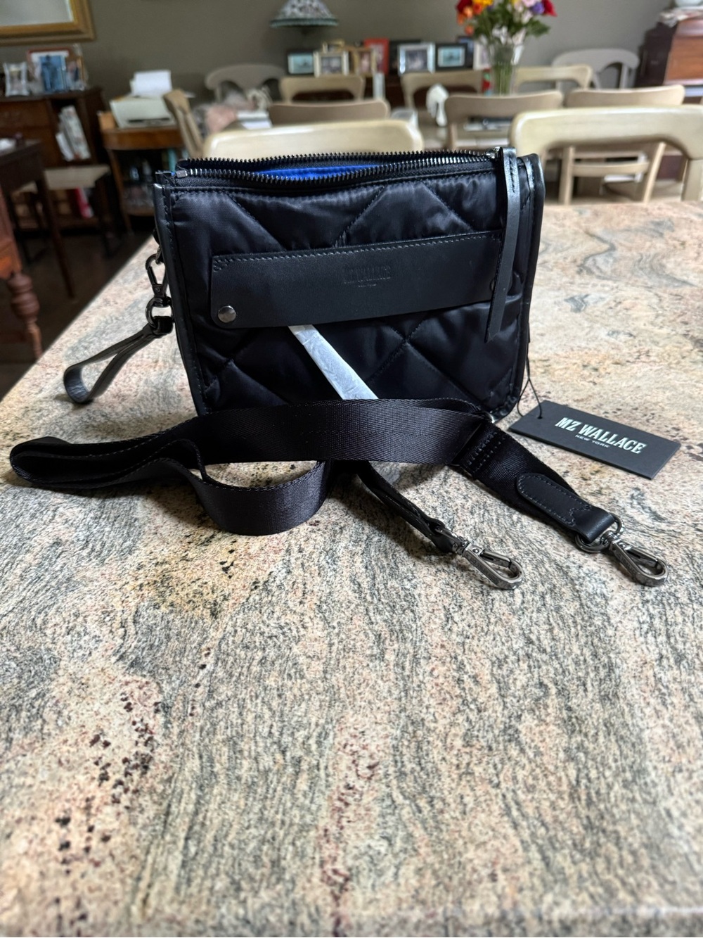 MZ Wallace Black Quilted Nylon Crossbody Bag - Picture 4 of 5